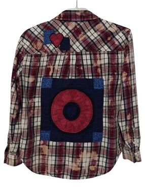 Upcylced Patchwork M Flannel Red Donut Forever 21 PHISH Fishman Shakedown Medium